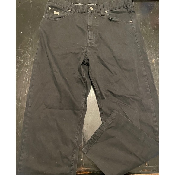 Hugo Boss Other - Hugo Boss Alabama Mens Black Straight Leg Cotton Pants 34x34 (Measured 34x26)